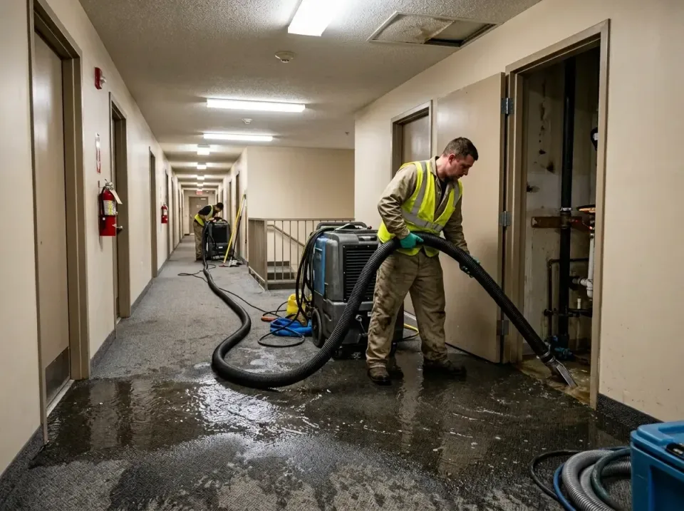 multi-unit-apartment-hallway-f-005 — frequently asked questions, Emergency Burst Pipe Water Extraction & Removal in DeCordov…